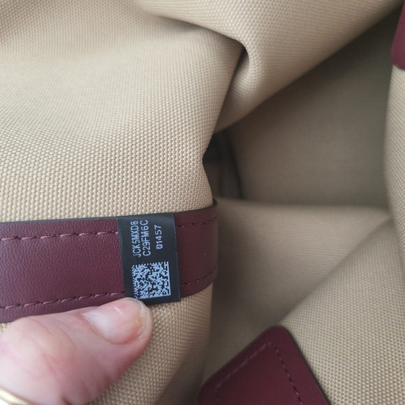 Michael Kors Jodie Large Logo Tote Bag Burgundy Red 9x12x6.5 New W/O Tags - Picture 14 of 14